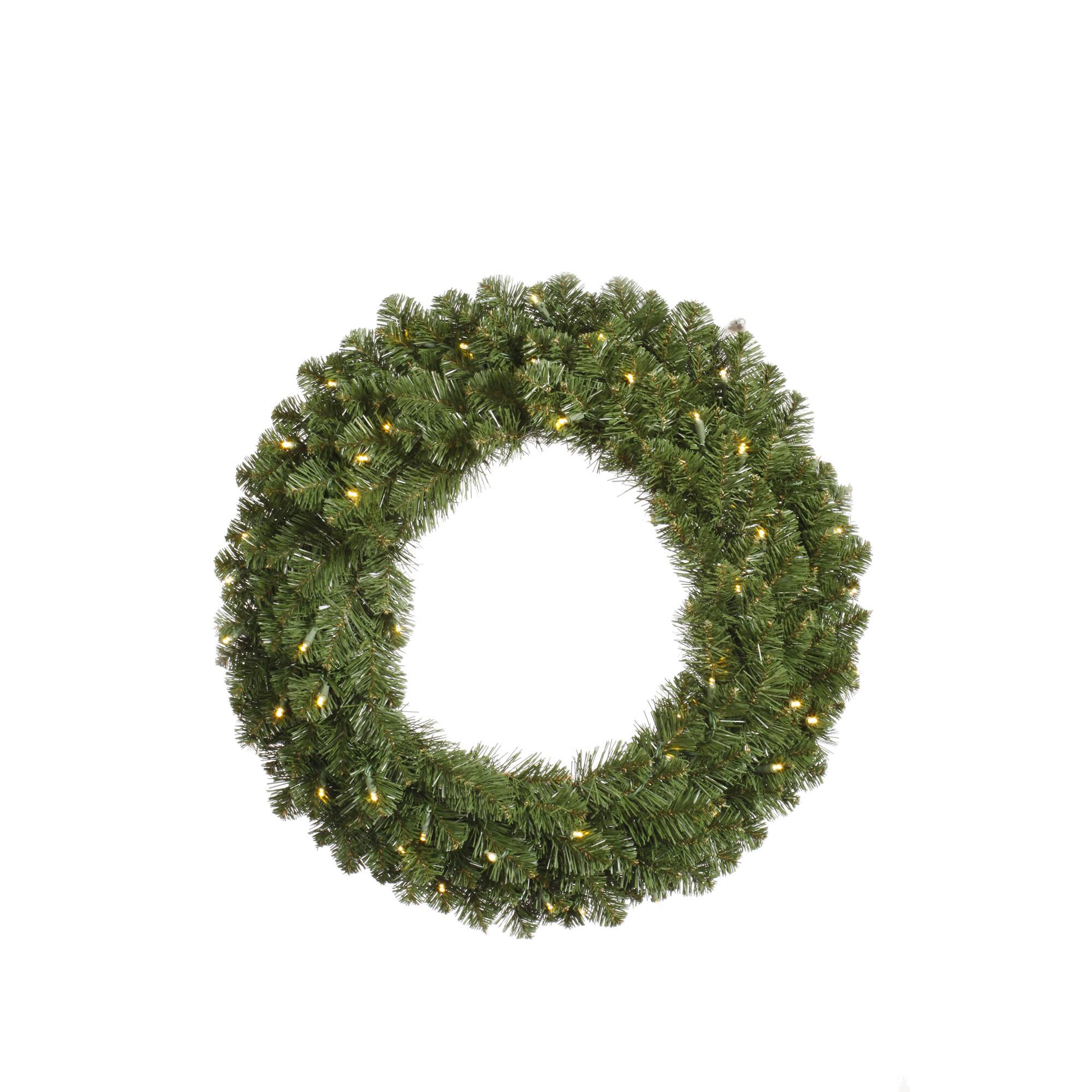 24" Warm White LED Grand Teton Pine Wreath